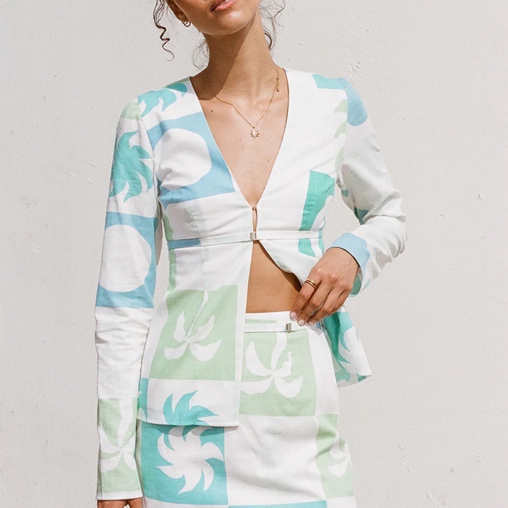 Sabo Harlow Top - Palm‎ Tile Breeze Size Medium New With Tags